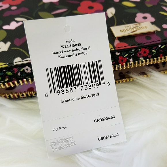 Kate Spade Neda Boho Floral Zip Around Wallet - Picture 4 of 5